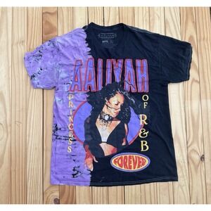 AALIYAH PRINCESS OF R&B FOREVER SHIRT RIPPLE JUNCTION Large Black Purple Tie-dye